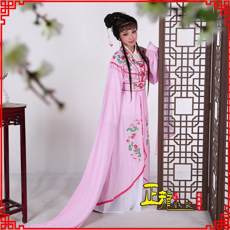景花旦黄梅戏服古装戏服水袖戏剧假云肩长披