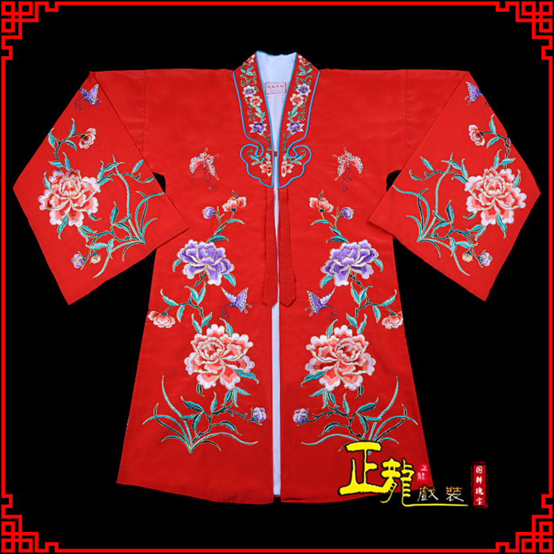 景青衣花旦戏服 好绉小叶牡丹女披